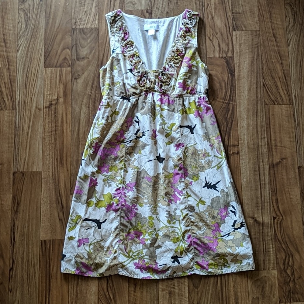 ❤ Floral Print V-neck Fitted Mid-length Dre